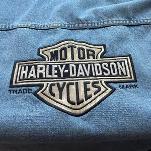 Authentic Vintage Harley Davidson Denim Sleeveless Jacket